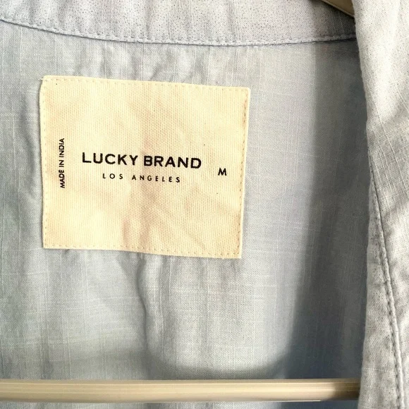 Oversized Lucky Brand Pintuck Button Down Shirt Sz M - Picture 9 of 9